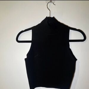 Zara Black Sleeveless Crop Top - Women M